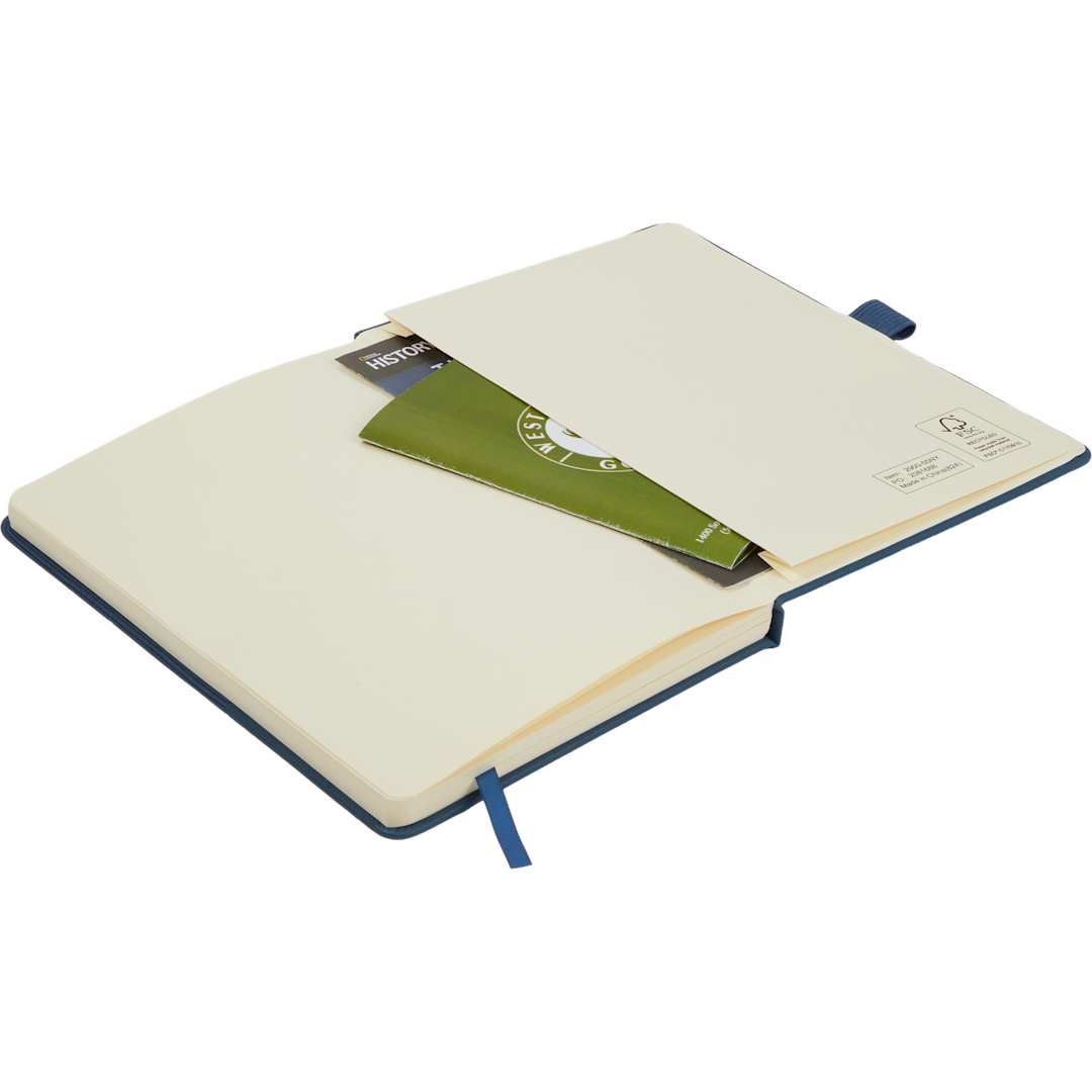 5.5" x 8.5" FSC® Recycled Ribbed Bound Journal - 2900-55 Blue