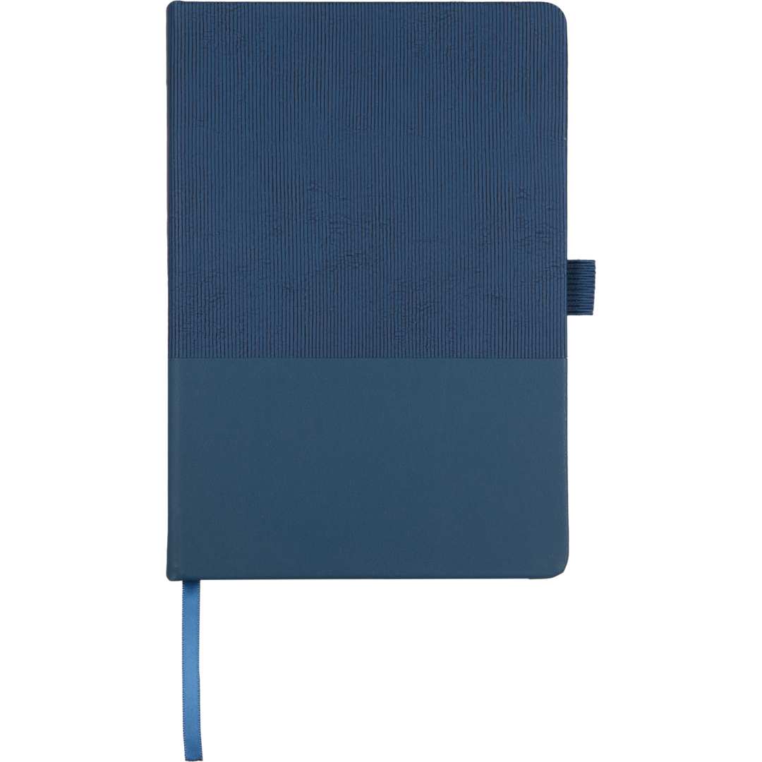 5.5" x 8.5" FSC® Recycled Ribbed Bound Journal - 2900-55 Blue