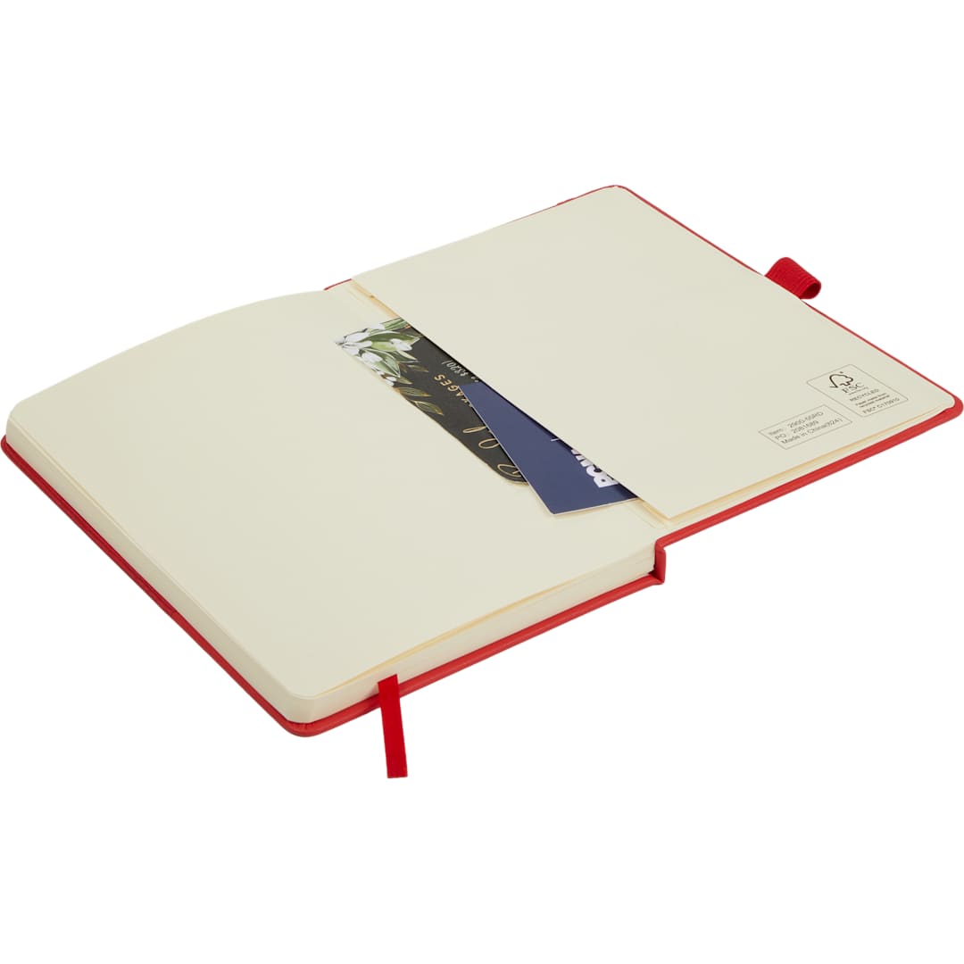 5.5" x 8.5" FSC® Recycled Ribbed Bound Journal - 2900-55 Red