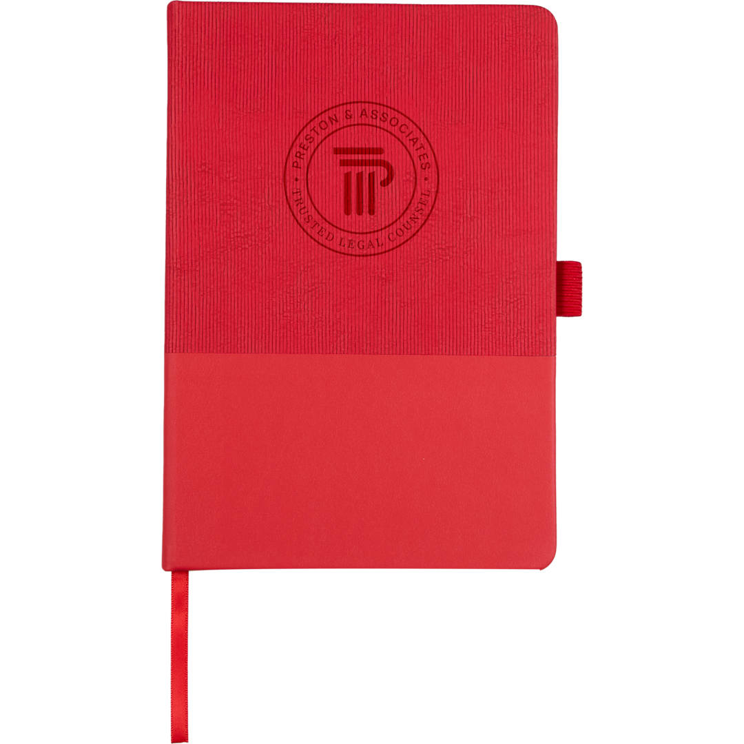 5.5" x 8.5" FSC® Recycled Ribbed Bound Journal - 2900-55 Red
