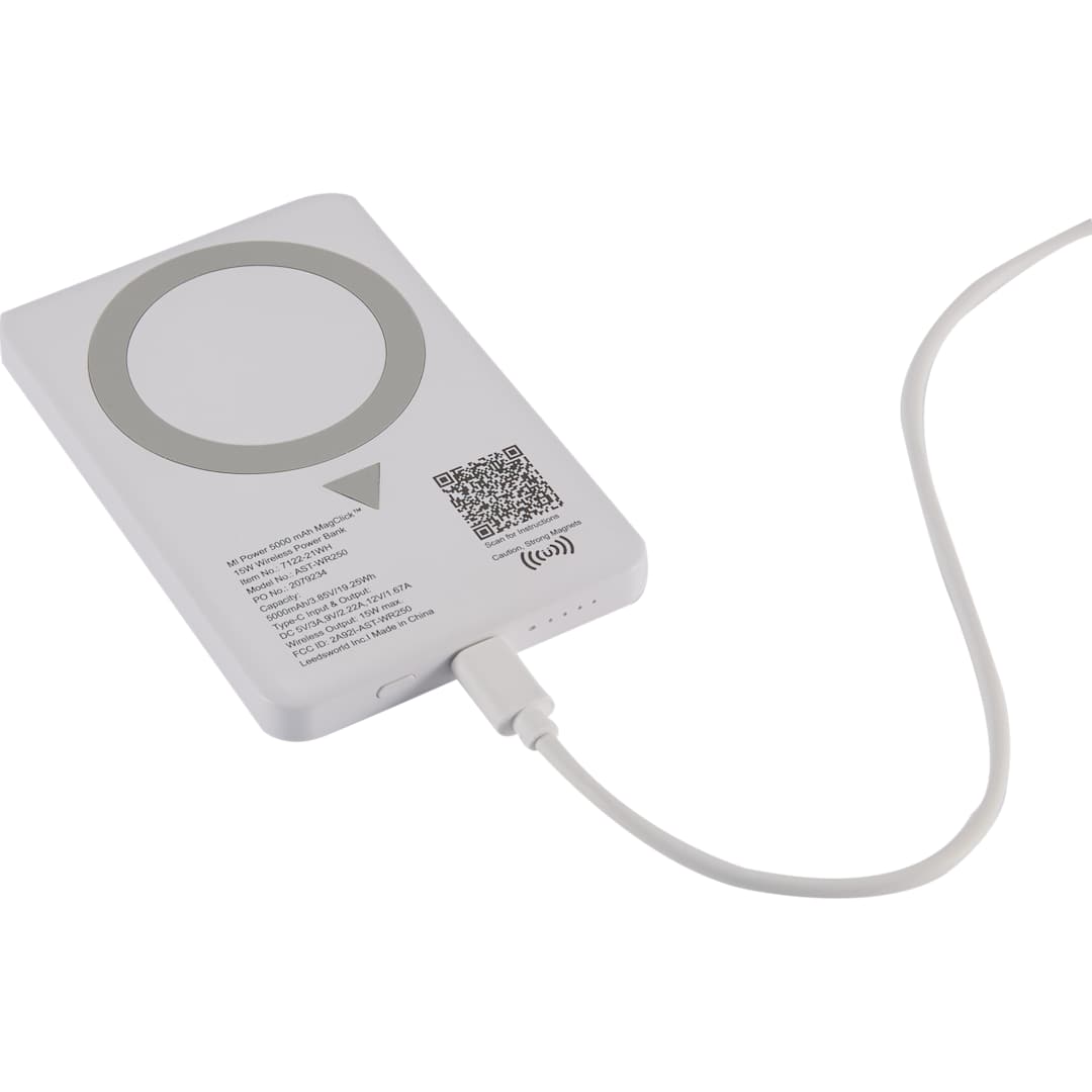 MI Power 5000 mAh MagClick™ 15W Wireless Power Ban - 7122-21 White