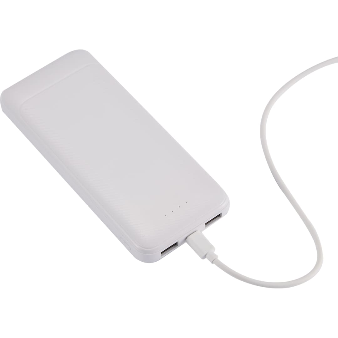 Pwr Pal 10000 mAh Power Bank with Integrated Cable - 7122-27 White