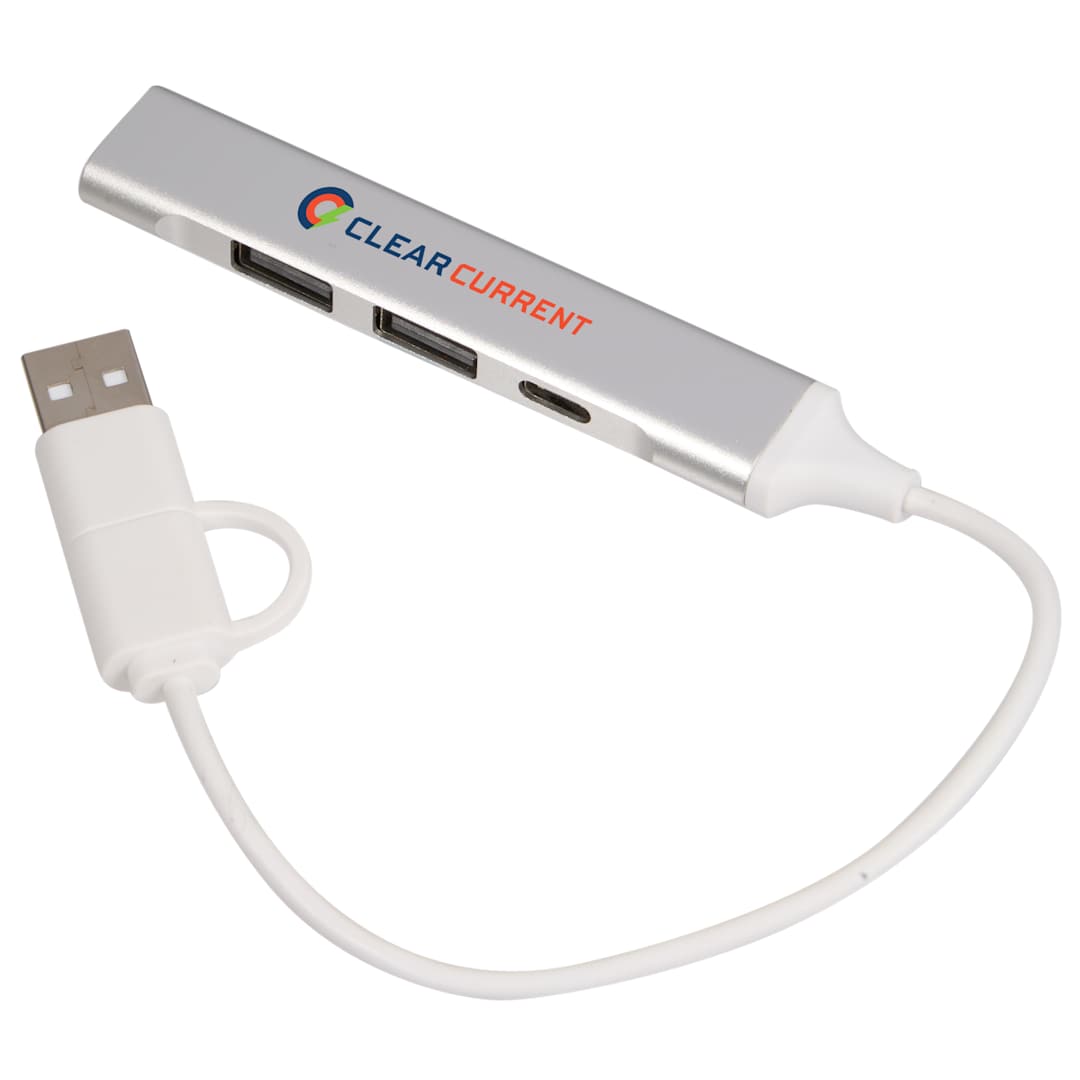 Aluminum 4-Port USB-A and C Hub - 7143-76 Silver