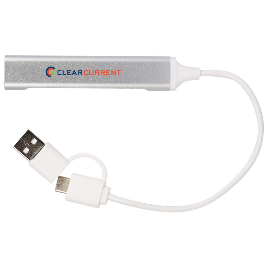 Aluminum 4-Port USB-A and C Hub - 7143-76 Silver