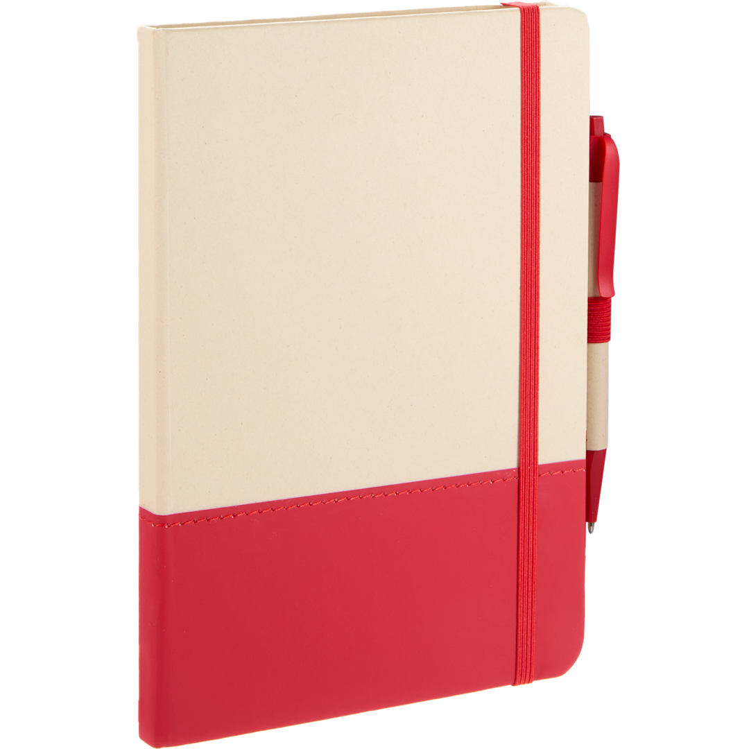 5.5&quot; x 8.5&quot; Sugarcane Paper Bound Notebook - SM-5311 Red