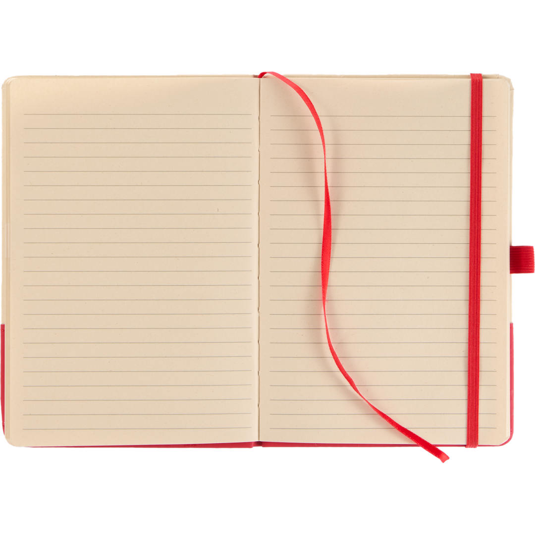 5.5&quot; x 8.5&quot; Sugarcane Paper Bound Notebook - SM-5311 Red
