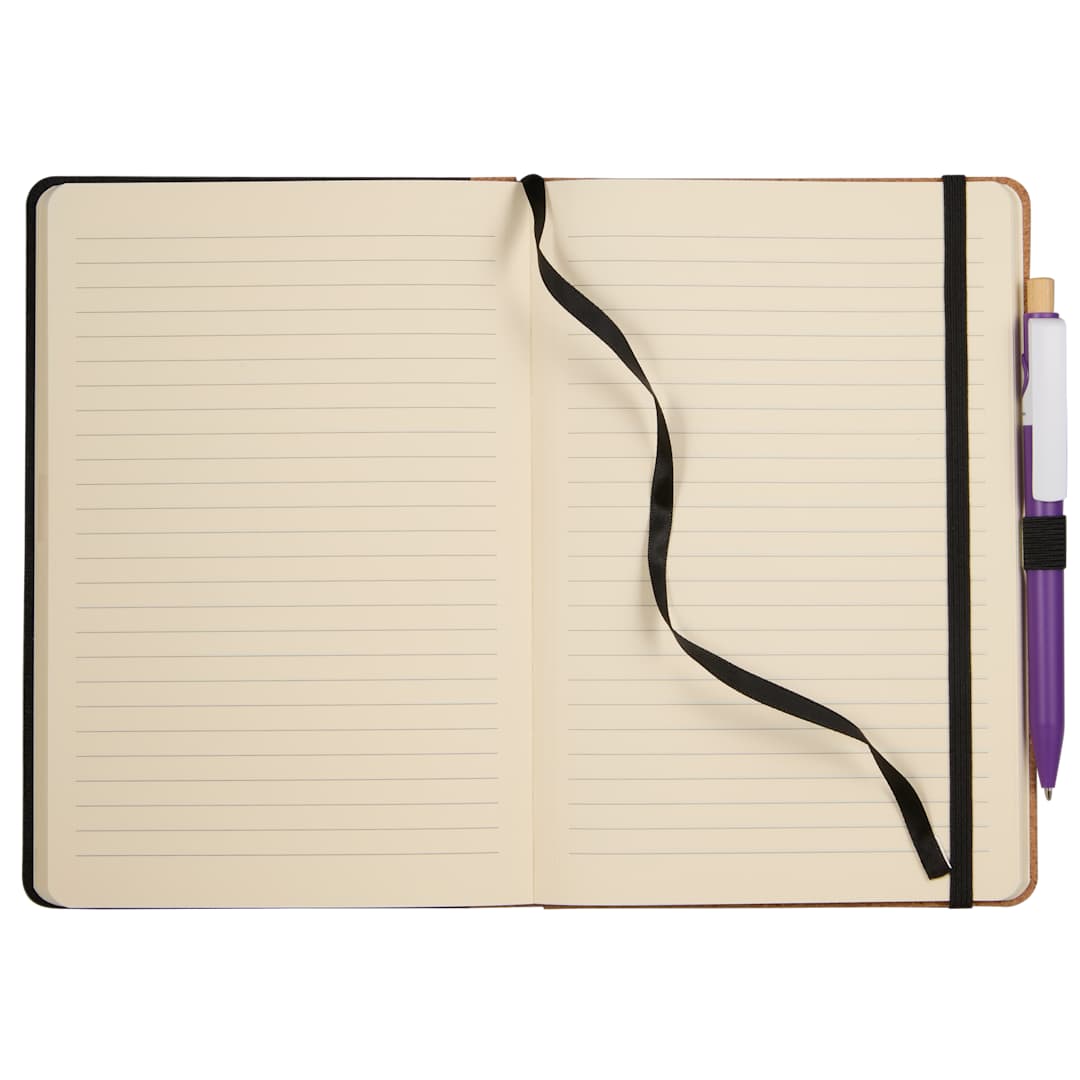  5.5&quot; x 8.5&quot; Recycled PET and Cork Bound Journal - SM-5313