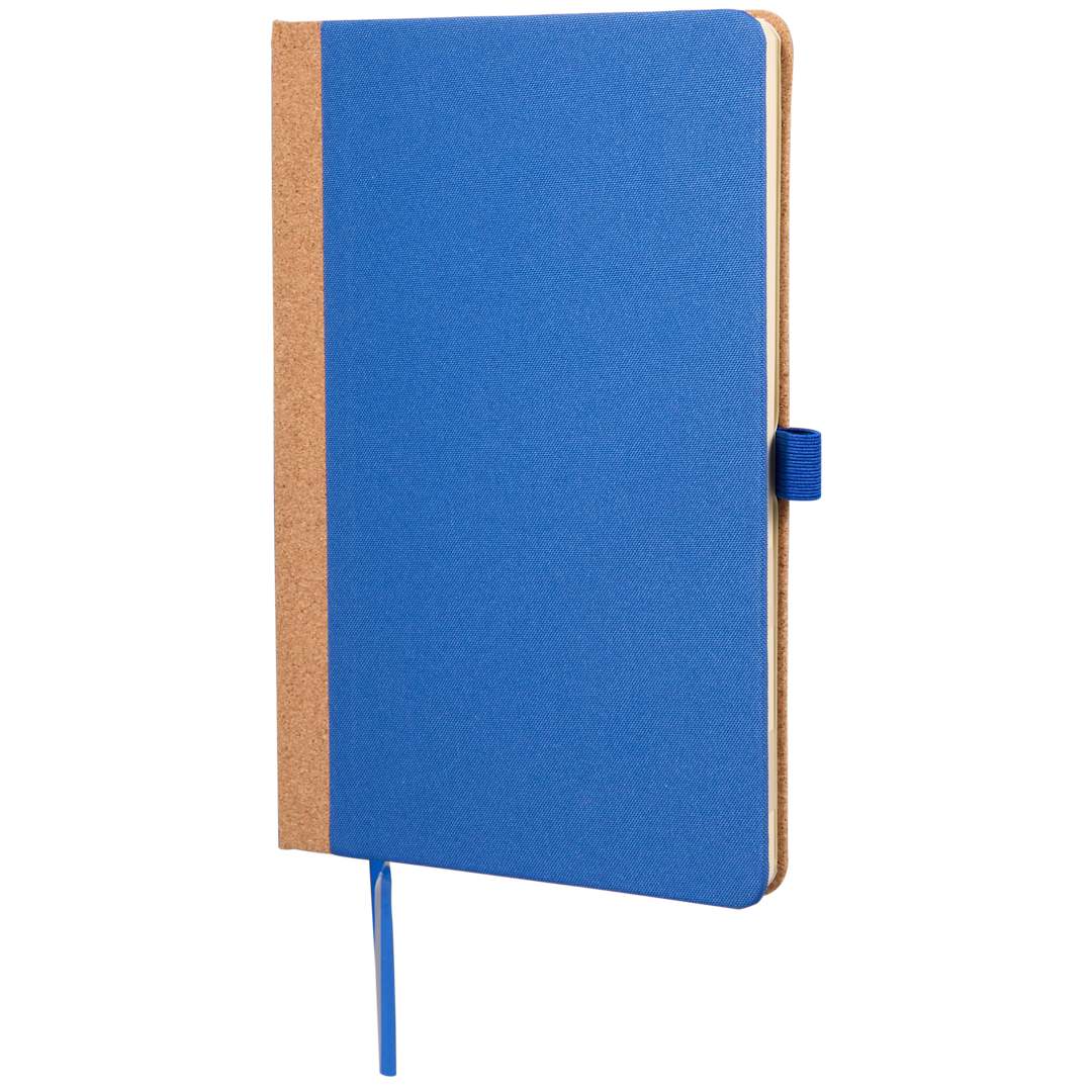 5.5&quot; x 8.5&quot; Recycled PET and Cork Bound Journal - SM-5313 Blue