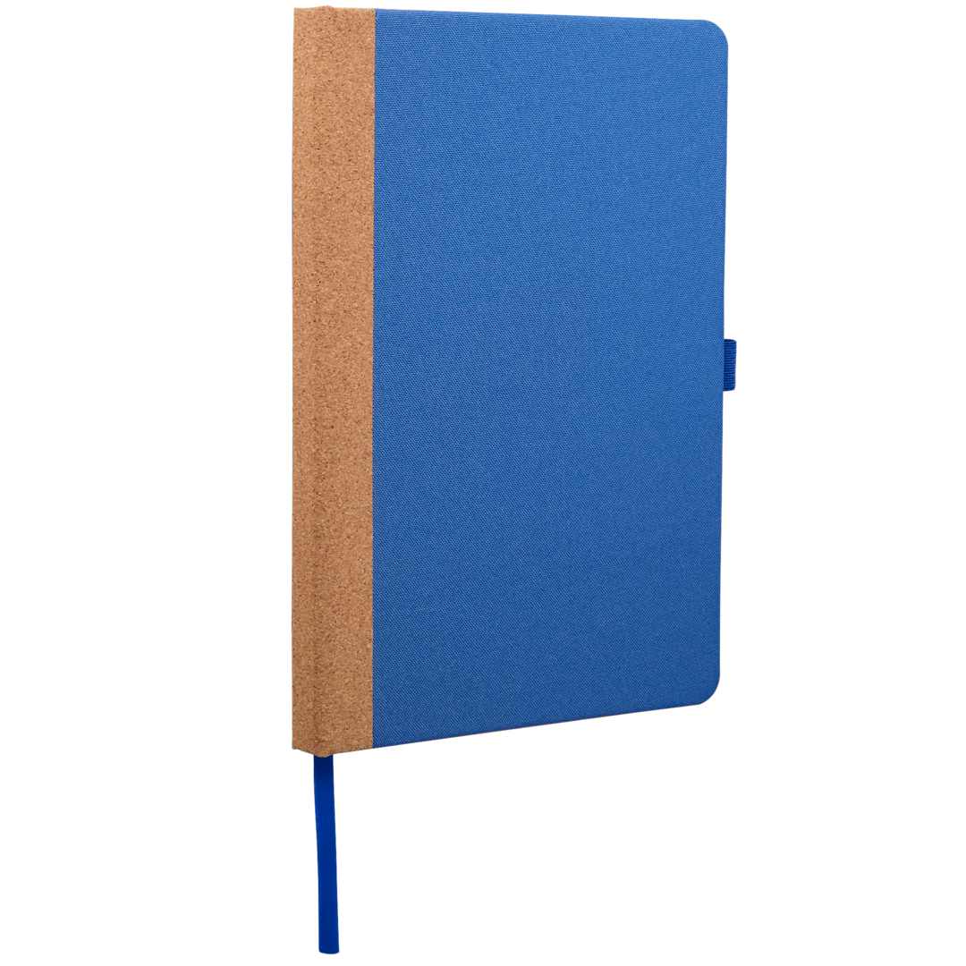 5.5&quot; x 8.5&quot; Recycled PET and Cork Bound Journal - SM-5313 Blue