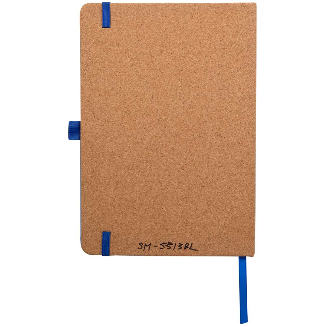 5.5&quot; x 8.5&quot; Recycled PET and Cork Bound Journal - SM-5313 Blue