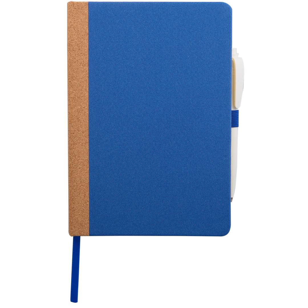 5.5&quot; x 8.5&quot; Recycled PET and Cork Bound Journal - SM-5313 Blue