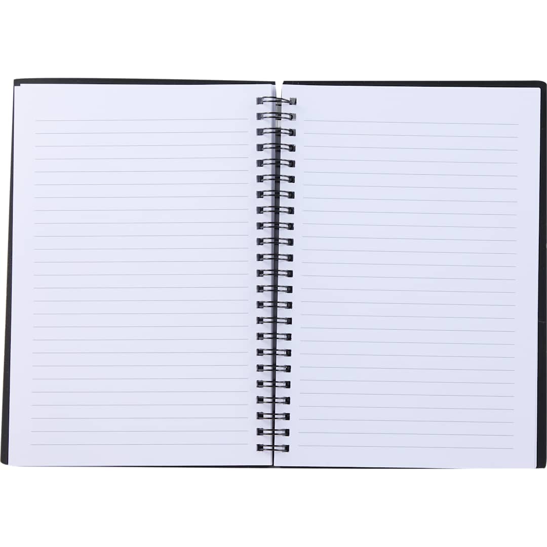5.5&quot; x 8.5&quot; Spiral Notebook with Clear Pocket - SM-5318 Black