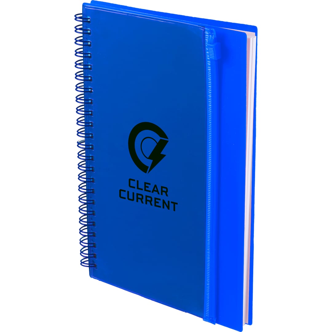 5.5&quot; x 8.5&quot; Spiral Notebook with Clear Pocket - SM-5318 Blue