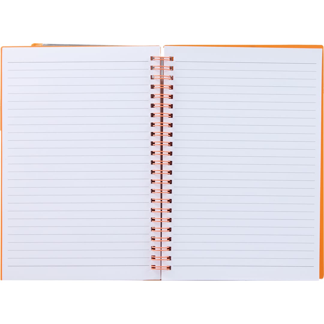 5.5&quot; x 8.5&quot; Spiral Notebook with Clear Pocket - SM-5318 Orange