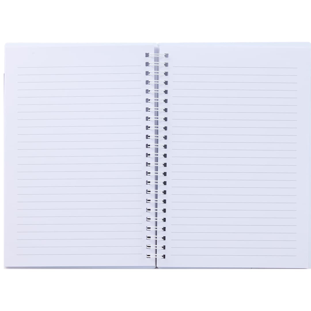 5.5&quot; x 8.5&quot; Spiral Notebook with Clear Pocket - SM-5318 White