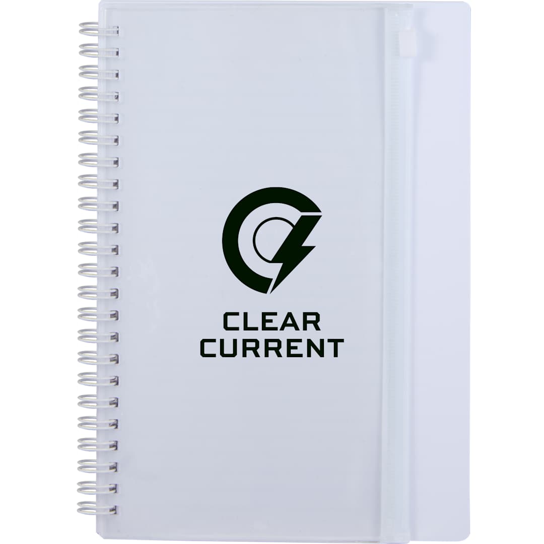 5.5&quot; x 8.5&quot; Spiral Notebook with Clear Pocket - SM-5318 White