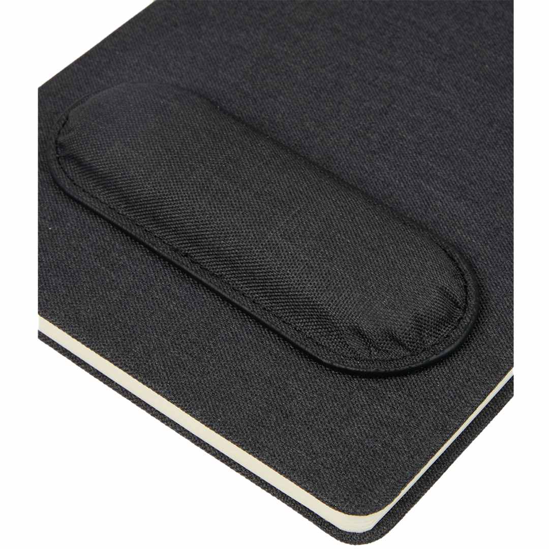 Bullet 5.5" x 8.5" FSC® Recycled Mouse Pad Bound Notebook - SM-5320 Black