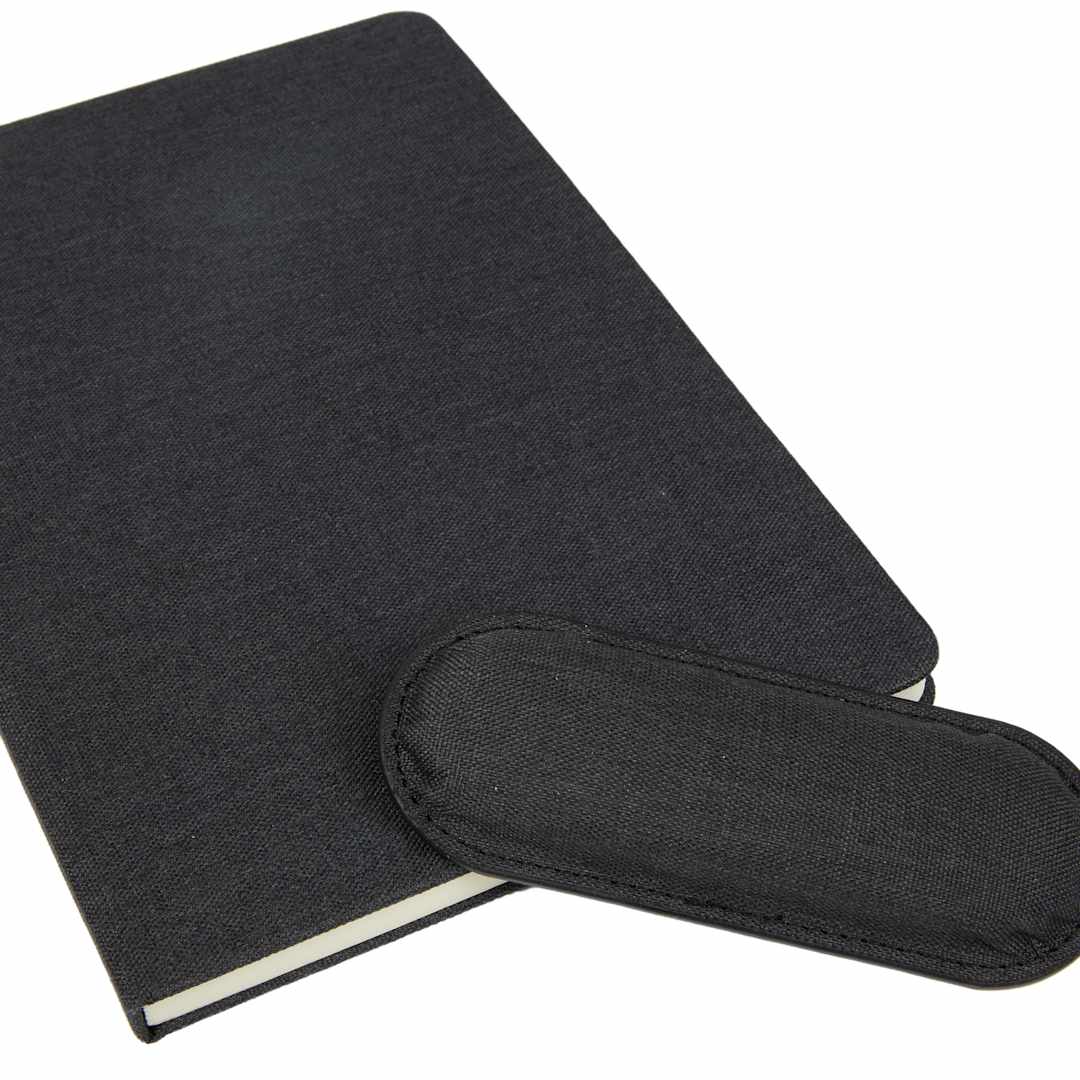 Bullet 5.5" x 8.5" FSC® Recycled Mouse Pad Bound Notebook - SM-5320 Black
