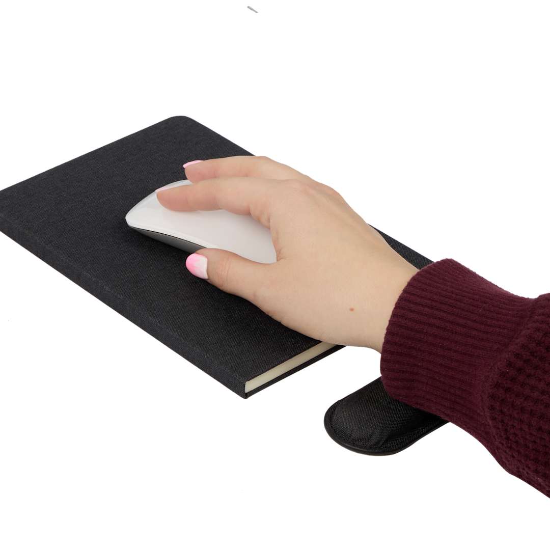 Bullet 5.5" x 8.5" FSC® Recycled Mouse Pad Bound Notebook - SM-5320 Black