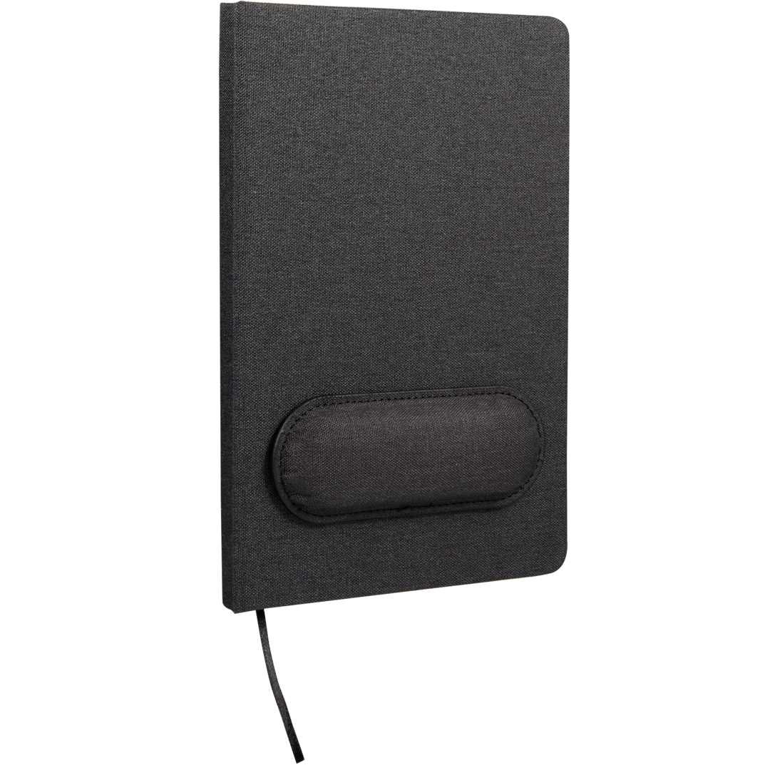 Bullet 5.5" x 8.5" FSC® Recycled Mouse Pad Bound Notebook - SM-5320 Black