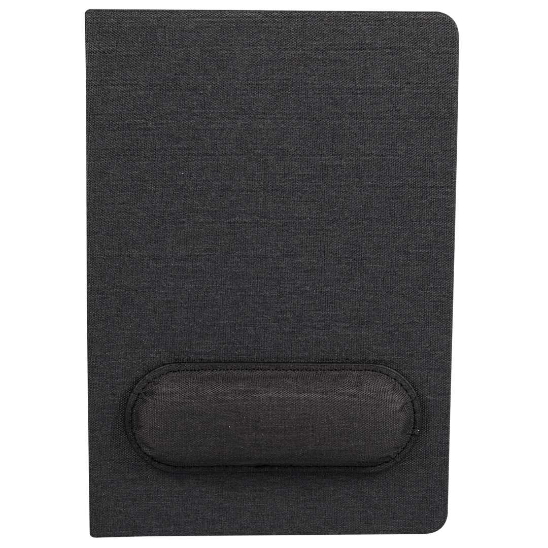 Bullet 5.5" x 8.5" FSC® Recycled Mouse Pad Bound Notebook - SM-5320 Black