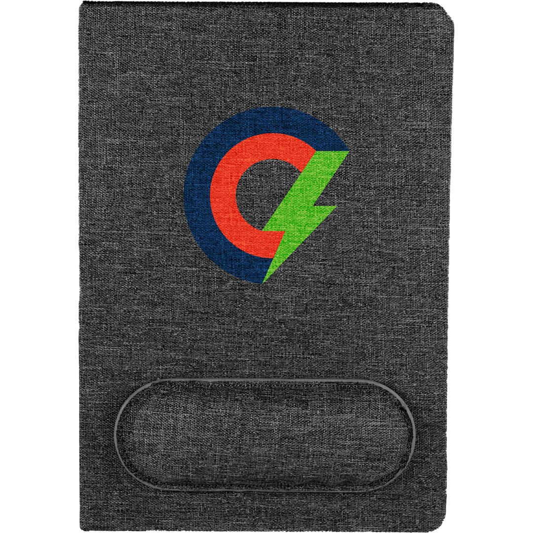 Bullet 5.5" x 8.5" FSC® Recycled Mouse Pad Bound Notebook - SM-5320 Black