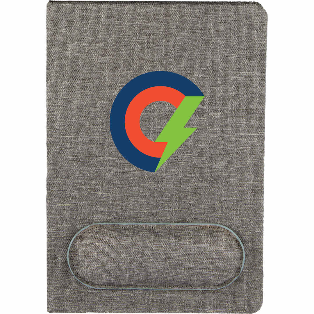 Bullet 5.5" x 8.5" FSC® Recycled Mouse Pad Bound Notebook - SM-5320 Gray