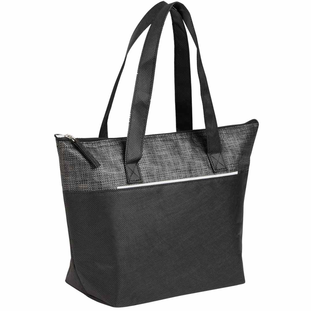 Mist Recycled 9-Can Non-Woven Tote Cooler - SM-5626 Black