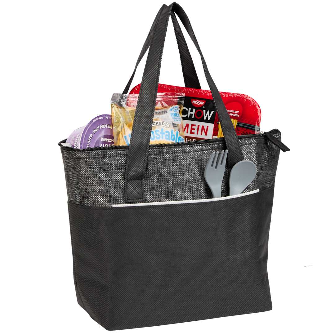 Mist Recycled 9-Can Non-Woven Tote Cooler - SM-5626 Black