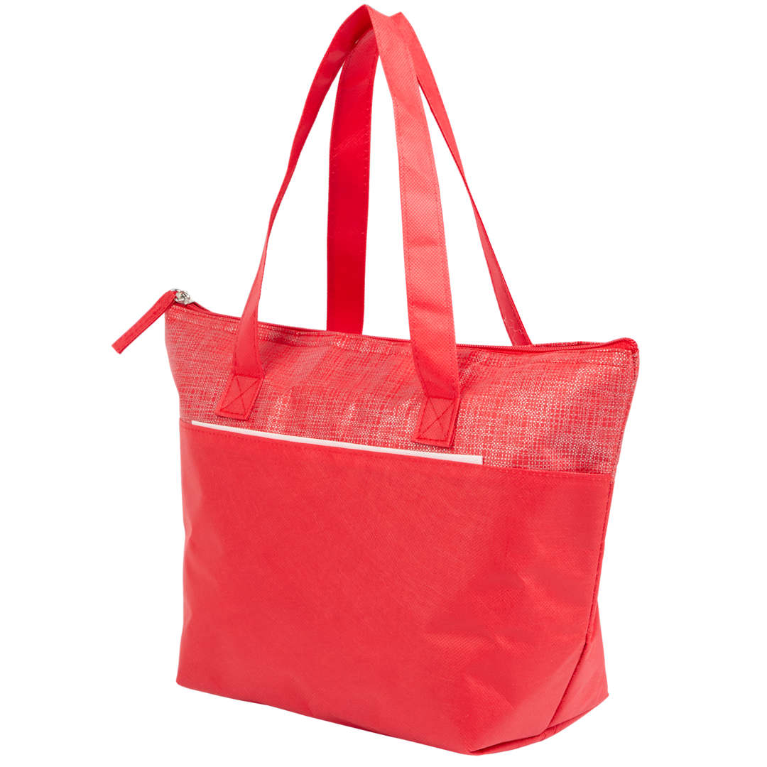 Mist Recycled 9-Can Non-Woven Tote Cooler - SM-5626 Red