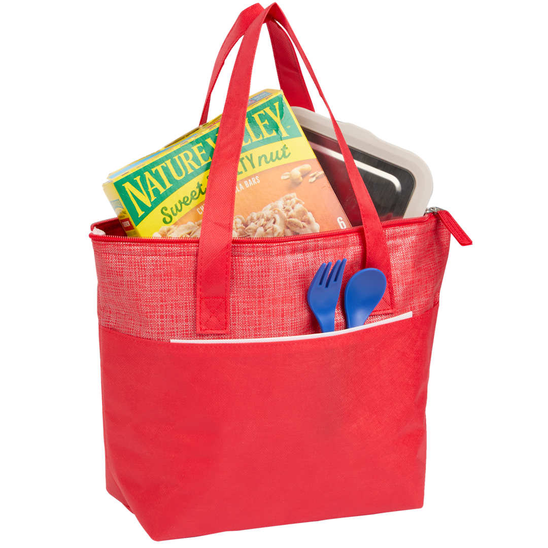 Mist Recycled 9-Can Non-Woven Tote Cooler - SM-5626 Red