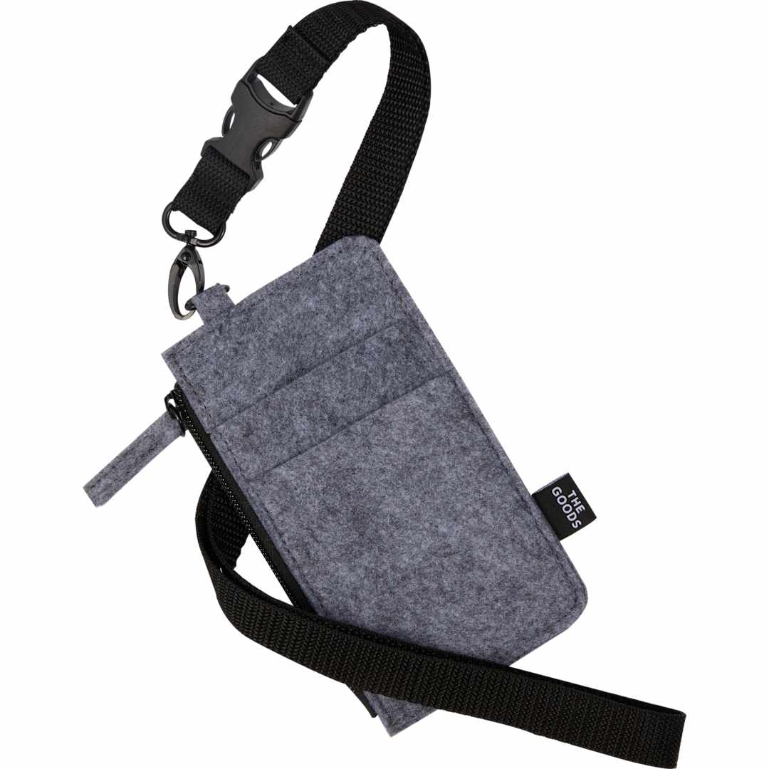 The Goods THE GOODS™ Recycled Felt Lanyard Wallet - SM-5782 Gray