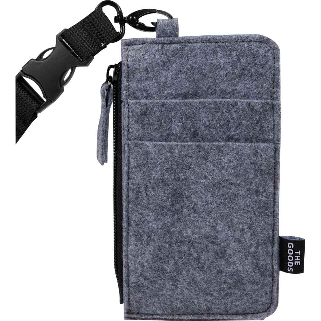 The Goods THE GOODS™ Recycled Felt Lanyard Wallet - SM-5782 Gray