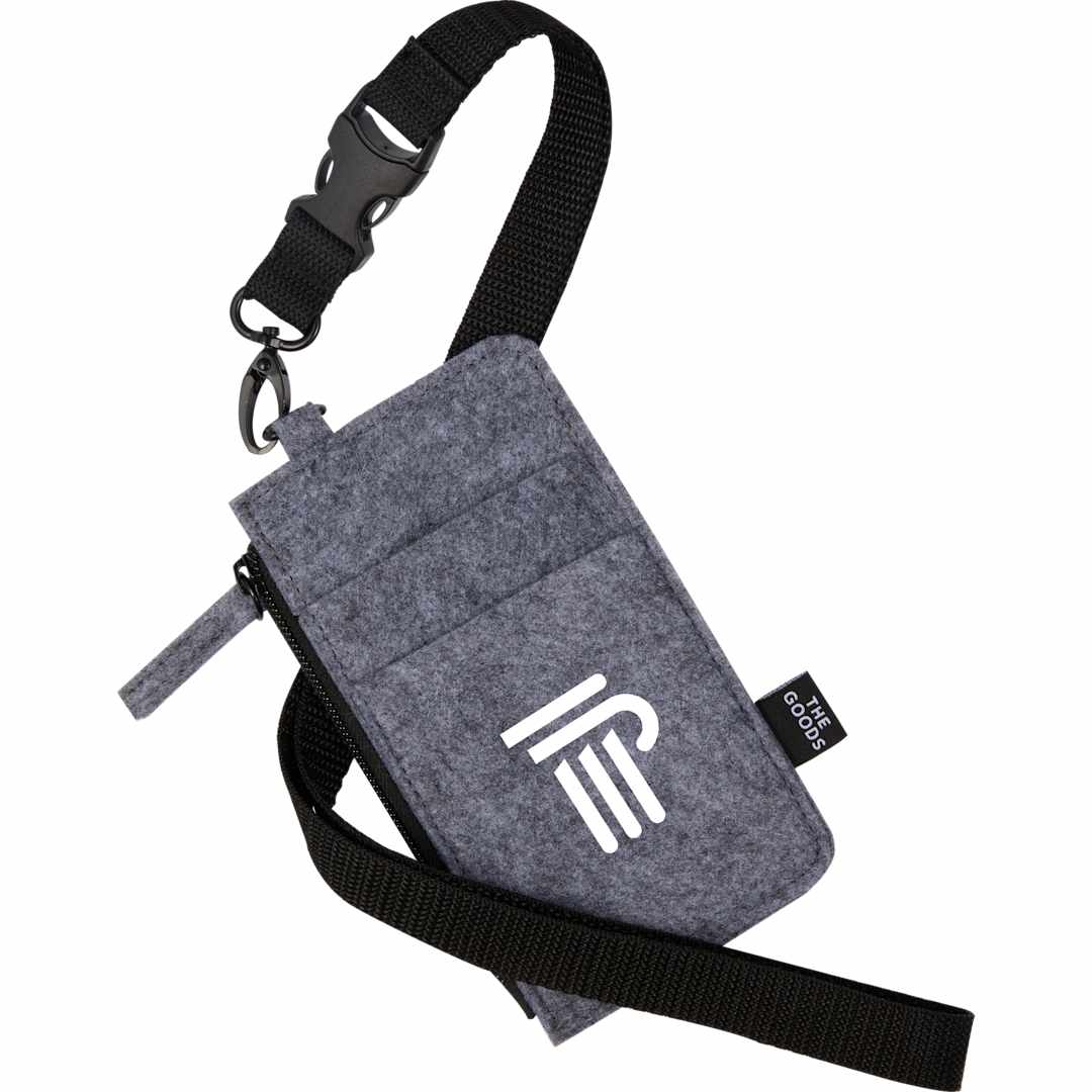 The Goods THE GOODS™ Recycled Felt Lanyard Wallet - SM-5782 Gray