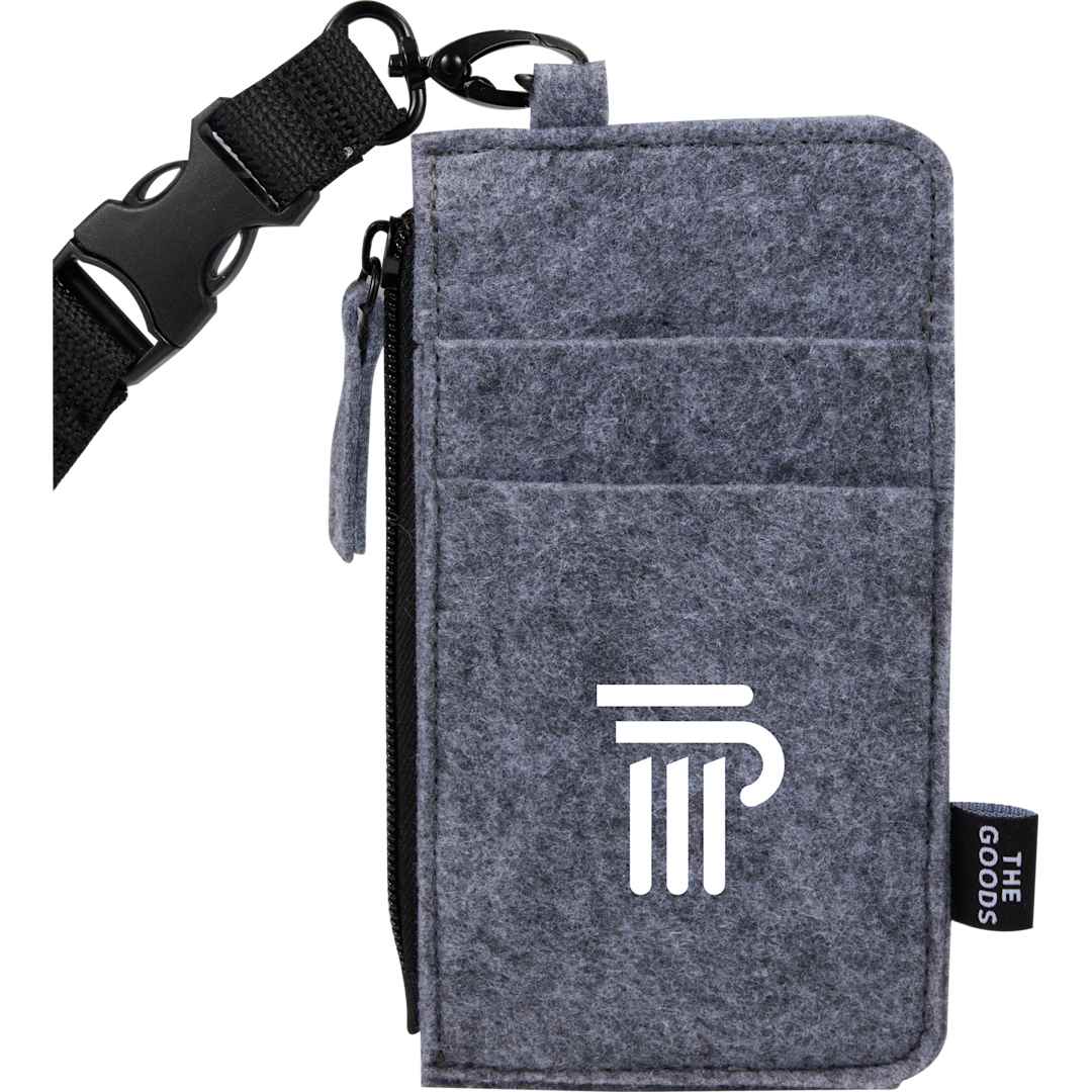 The Goods THE GOODS™ Recycled Felt Lanyard Wallet - SM-5782 Gray