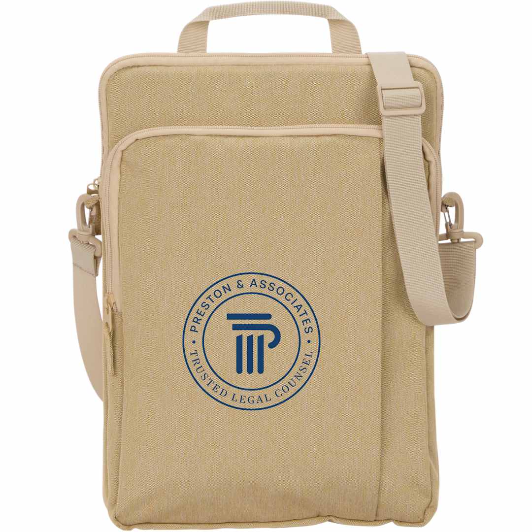 Vertical Recycled Messenger Bag - SM-8205 Tan
