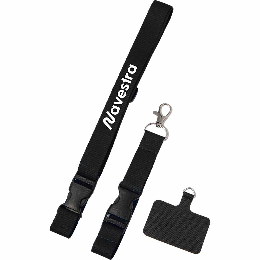 Adjustable Recycled Phone Lanyard - SM-2468 Black