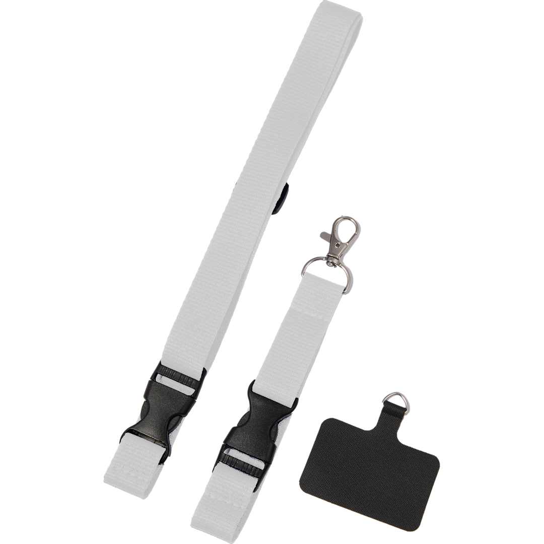 Adjustable Recycled Phone Lanyard - SM-2468 White