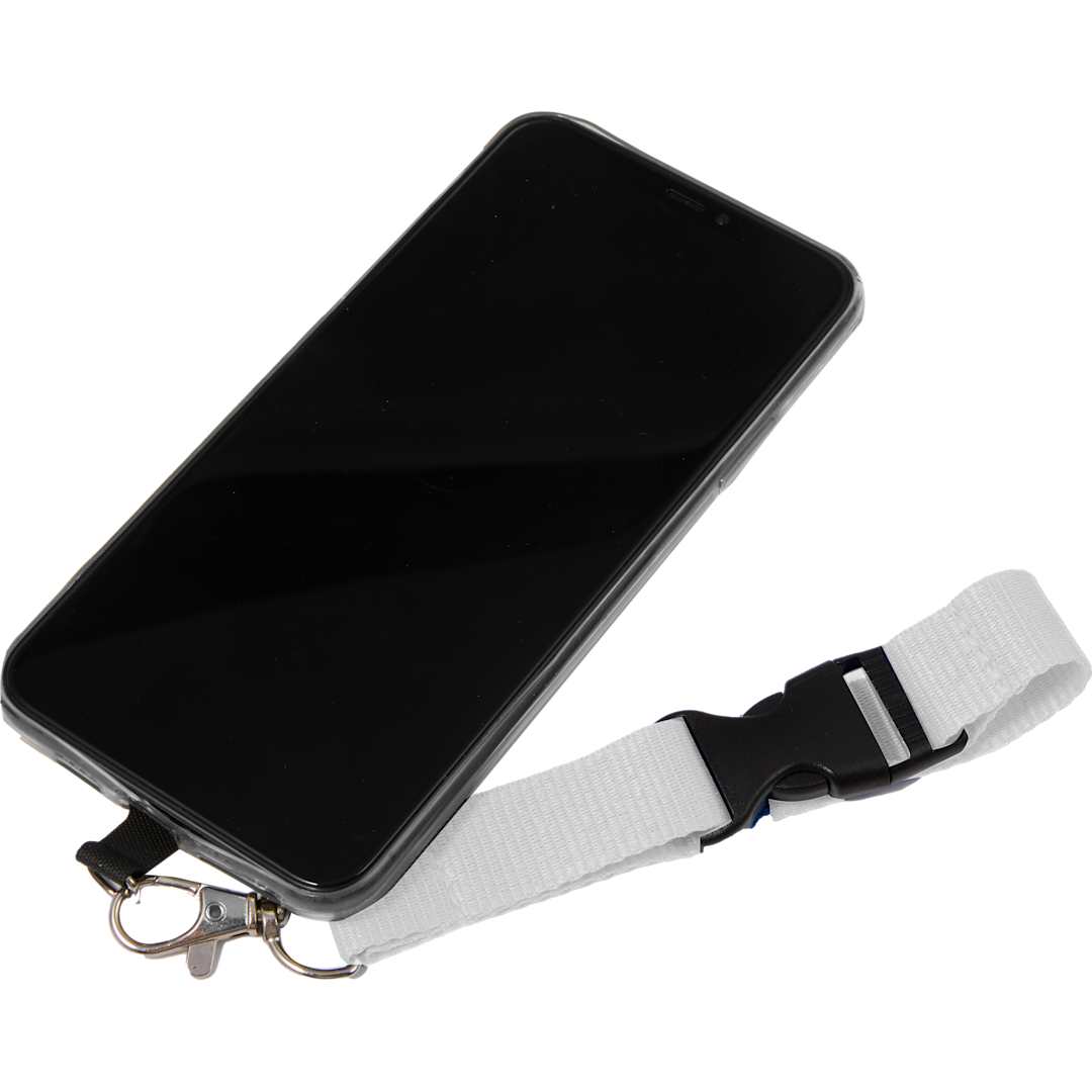 Adjustable Recycled Phone Lanyard - SM-2468 White