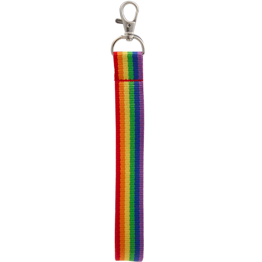 Recycled Rainbow Wrist Lanyard - SM-2470 Pink