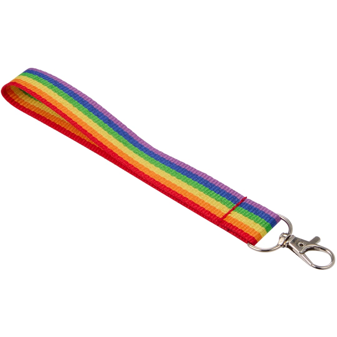 Recycled Rainbow Wrist Lanyard - SM-2470 Pink