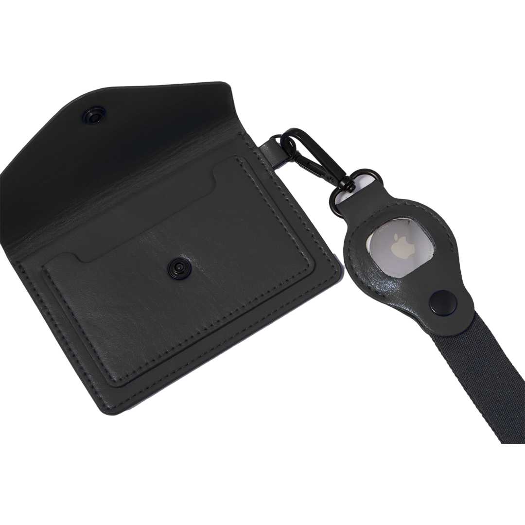 Recycled Wrist Lanyard with Card Holder - SM-2471 Black