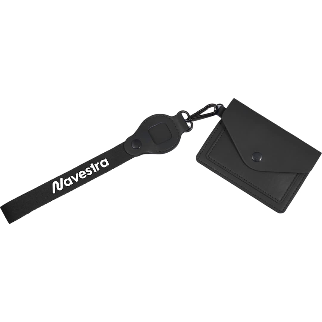 Recycled Wrist Lanyard with Card Holder - SM-2471 Black