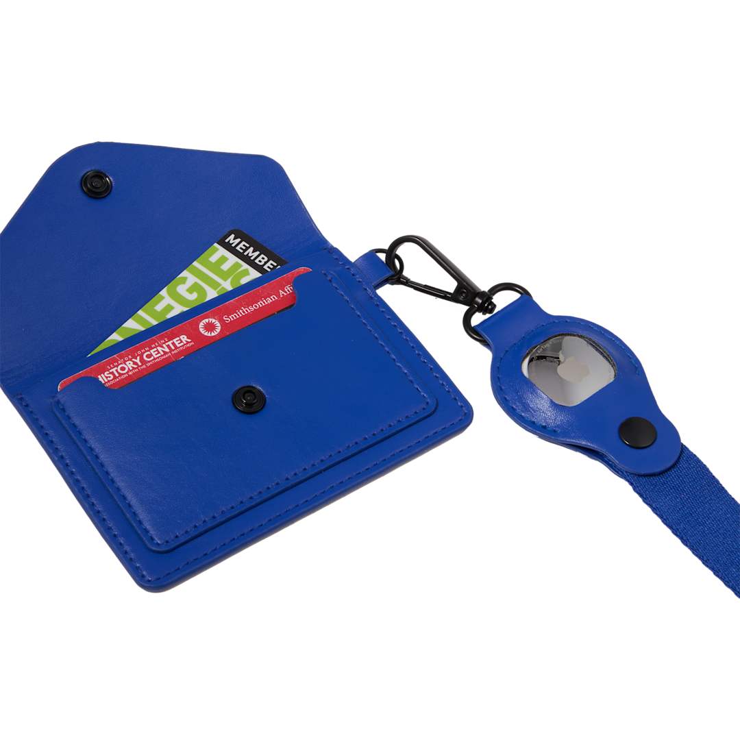Recycled Wrist Lanyard with Card Holder - SM-2471 Blue