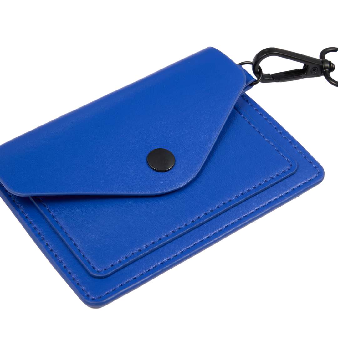 Recycled Wrist Lanyard with Card Holder - SM-2471 Blue