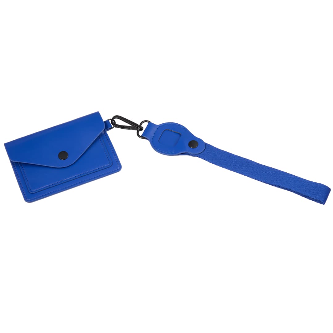Recycled Wrist Lanyard with Card Holder - SM-2471 Blue