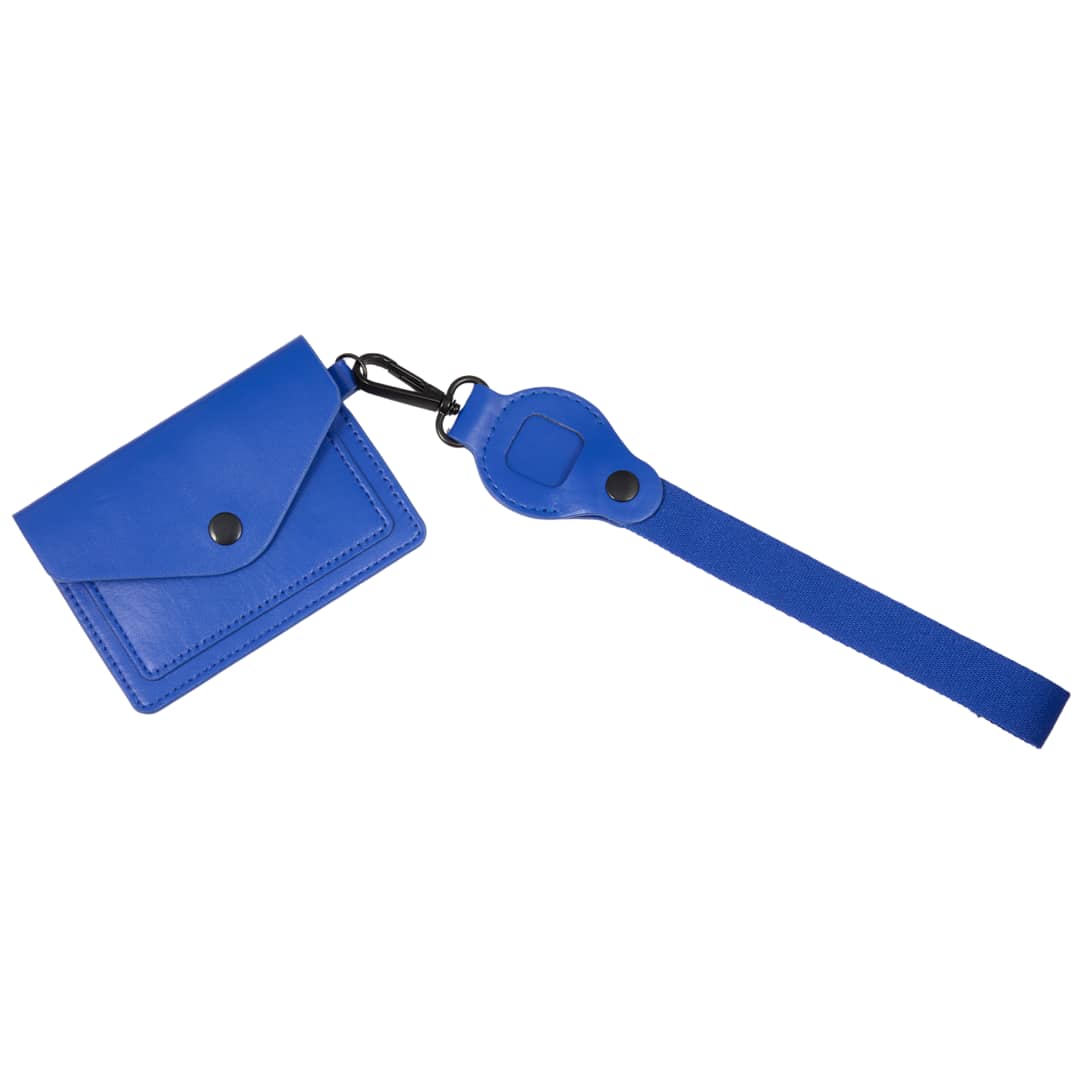 Recycled Wrist Lanyard with Card Holder - SM-2471 Blue
