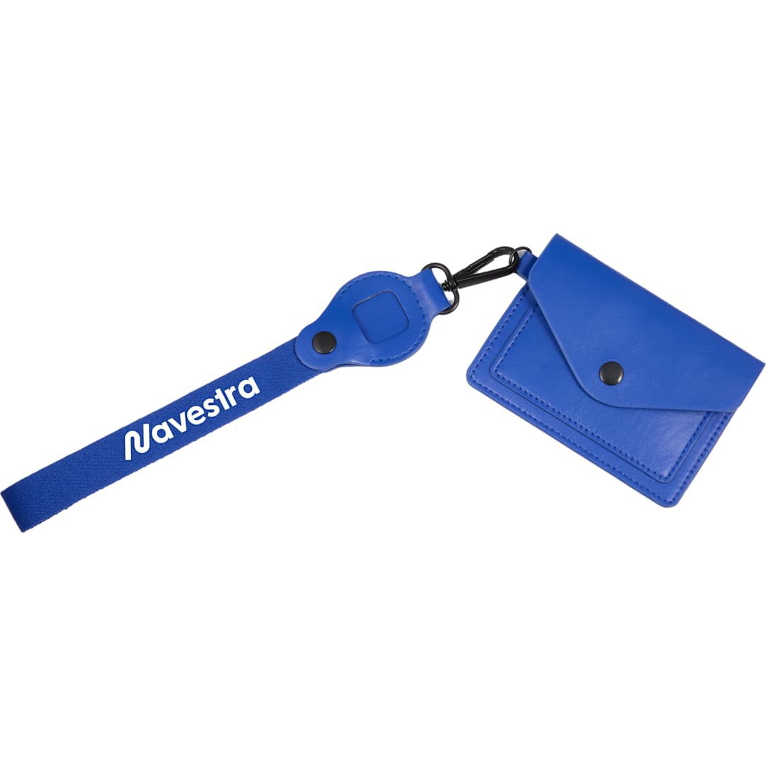 Recycled Wrist Lanyard with Card Holder - SM-2471 Blue