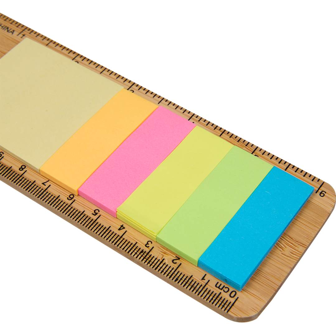  FSC&#174; 100% Bamboo Ruler with Sticky Notes - SM-9591