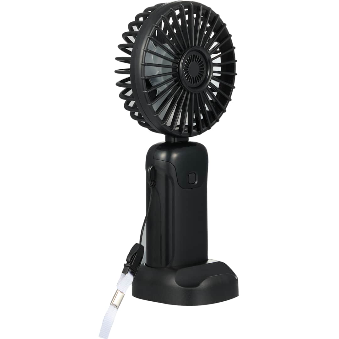 Rechargeable 100% RABS Personal LED Fan - SM-1412 Black